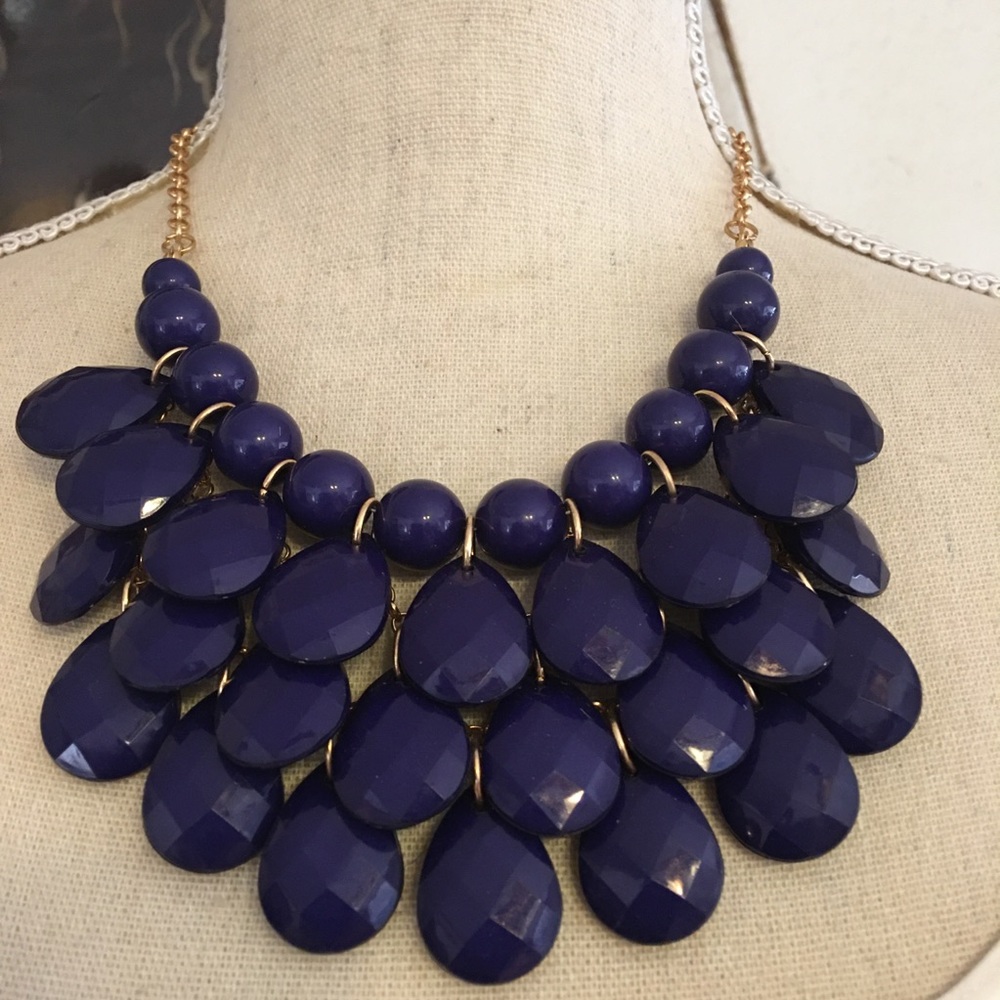 Purple multi layer beaded necklace